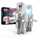 Cenmoll Ampoule H4 Led, 600% Luminosité 120W 24000LM 6000K Blanc Froid Ampoule HB2 9003 H4 Led Voiture Canbus Sans Erreur Tout-en-Un Design Halogène Kit de Conversion de Remplacement, Pack de 2