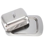 Luxious Stainless Steel Butter Dish Box Container Shiny Cheese Server7560