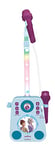 LEXIBOOK Disney La Reine des Neiges Elsa Enceinte Lumineuse avec 2 Micros Mélodies de démonstration Prise MP3 Bleu/Violet, K140FZ, multicolore