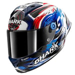 SHARK, Casque Moto Intégral Aeron GP FIM Replica ZARCO Signature White Black Blue WKB, XL