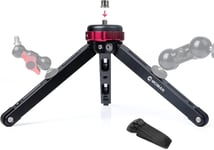 Mini Trépied,TR01 Caméra Table Petit Aluminium CNC avec vis 1/4 et 3/8 Maxload 80KG pour Video Studio Lumiere LED Light Smartphone Telephone DSLR Appareils Photo Reflex et Gimbal,Noir Rouge(Q1317)