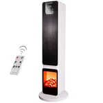 Electric Heater Energy Efficient – Ceramic Heater Fan with Fireplace Display – Heaters for Home Low Energy – Portable Halogen Heater Fan – White Ceramic Heater – by Nuovva