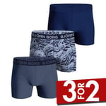 Björn Borg 3P Cotton Stretch Boxer 1721 Blå Mønster bomull Medium Herre