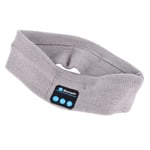 Wireless Bluetooth Headband Knit Sport Anti-sweat Band Headset Light Grey