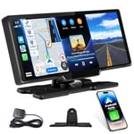 Podofo 5GWiFi 8Core 2+32G Wireless Apple Carplay Android Auto CarPlay Screen Stereo for Car,10.26" IPS Touch Screen Portable Car Radio with You-tube,GPS Navigation,Voice Control,Mirror Link,FM,AUX/USB