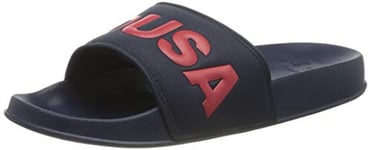 DC Shoes Homme DC Slide Chaussures de Plage & Piscine, Bleu (Navy/Red Nrd), 39 EU