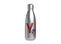 Atletico de Madrid - Bouteille d'eau en acier inoxydable, fermeture hermétique, lettre et rouge, 550 ml, couleur métallisée, produit officiel (CyP Brands)