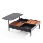 Cassina - 249 Volage EX-S Low Table/Box, Emparador Marble, Gunmetal Grey Chromium-Plated Aluminium, 2 Black Stained Ashwood - Soffbord - Philippe Starck - Svart - Metall/Sten