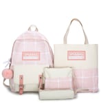 4st/ set Dam Skolryggsäckar Skolväska Daisy Canvas För tonåringar Flickor Studentbokväska Pojkar Satchel Bolsas Mochilas Sac Ny B Pink backpacks