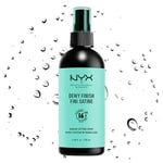 NYX Professional Makeup Spray Fixateur Setting Spray Dewy Finish, Spray de Finition, Tenue Longue Durée, Fini Satiné, Formule Vegan, Format Maxi 180ml, Modèle : Dewy