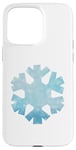 Coque pour iPhone 15 Pro Max Flocon de neige bleu ciel