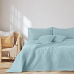 AmeliaHome Couvre-lit 240 x 260 cm - Couvre-lit ultrasonique matelassé - Polyester Ophelia - Bleu Clair