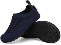 SAGUARO Chaussons Maison pour Enfants Chaussons Antidérapantes Chaussures de Semelle en Caoutchouc Bleu Marin 22/23 EU