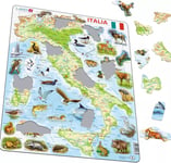 Map of Italy/ Italia Animals - Frame/Board Jigsaw Puzzle 29cm x 37cm (LRS K83-IT