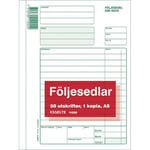 Följesedel A5 med kopia, kr-kolumn, 2x50 blad 5st