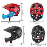 Black 2in1 Kids Full Face Bike Helmet For MTB BMX Dirtbike