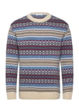 Knowledge Cotton Apparel Knitted Fair Isle Crew Neck - Rws Multi/patterned