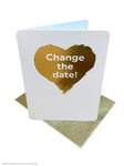 Cute (Mini) Change The Date Card Postponed Wedding Birthday Occasion Gold Foil