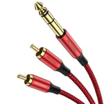 Câble RCA Jack Audio Stéréo Cordon Jack 6.35mm vers 2 RCA Mâle Compatible Audio Y Splitter Câble Quarter inch Stereo to 2 RCA Connector Wire Cord 10M