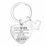 Nfyxcaz Wife Gift from Husband Valentine's Day Gift for Wife Couple Keyring Gift for Her Wife Anniversary Christmas Birthday Gifts Lover Gifts Wife Keychain from Husband