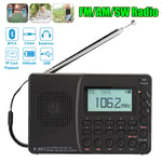 Portable Bluetooth FM AM SW Full Band Radio Receiver LCD MP3 Player 3.5mm USB