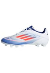 adidas F50 Club Football Boots Flexible Ground, Cloud White/Solar Red/Lucid Blue, 4.5 UK