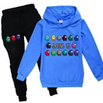 Kids Game Among Us Sweater Hoodie Byxor Träningsoverall Set trendigt bule 110cm