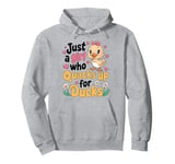 Just a Girl Who Quacks Up for Ducks Cute Cartoon Design Pullover Hoodie