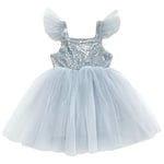 DOLLY by Le Petit Tom Sequin Glitter Galaxy Tutu Klänning Silver Grey | Silver | 0-1 years