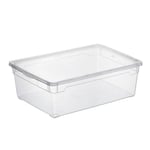 SUNDIS 4384001 Clear Box Boîte Transparent Avec Couvercle Plastique, 22L