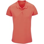 SOLS Womens/Ladies Planet Piqué Organic Polo Shirt (Pop Orange) material_Synthetic - Size UK 10-12