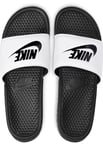 Nike Unisex Benassi Slip On Sliders in White/Black - Size UK 11