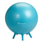 Gaiam Balance Ball Chair - No Roll 65cm Premium Ergonomic Yoga Ball Chair for Home and Office Desk with Exercise Guide, Easy Installation Ball Pump, and Built-in Stability Legs