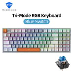 Machenike-Clavier mécanique sans fil,clavier de jeu rétro4.2 RVB pour PC Gamer,ordinateur portable,échange à chaud,Leic-mode 94 prédire,K500W - Type Blue Switch #A