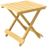 Outsunny Table Basse Pliante en Bois Massif, Table d'appoint Pliante, légère, Dessus à Lattes, pour Balcon, Jardin, terrasse, 40 x 43 x 40 cm, Bois Naturel