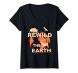 Womens Rewilding, wild life on earth V-Neck T-Shirt