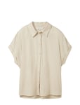 Tom Tailor Shortsleeve Blouse With Linen Beige