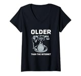 Womens Vintage Rotary Dial Phone Older Than The Internet V-Neck T-Shirt