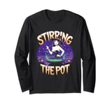 Halloween Attractive Witch Cauldron Magic Food Chef Cook Long Sleeve T-Shirt