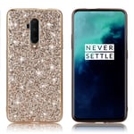 Glitter OnePlus 7T Pro skal - Guld