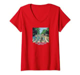 Womens The Beatles on the Abbey Road color V-Neck T-Shirt