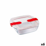 Hermetic Lunch Box Pyrex Cook&heat 1 L 20 x 17 x 6 cm Red Glass [6 Units]