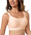 Lemorosy Soutien-Gorge Classiques pour Femme sans Couture sans Armature Bonnet complète Confortable Support Brassiere Push-up pour Tous Les Jours (Beige,M)