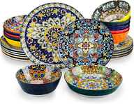 Vancasso Dinner Sets for 6 People, Simi Dinnerware Dish Set Artisanal Pieces and