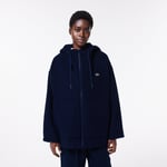 Lacoste Manteau oversize à capuche laine Taille 42 Bleu Nuit