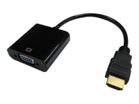 DLH - Adaptateur audio/vidéo - HDMI mâle pour HD-15 (VGA), jack mini, Micro-USB de type B (alimentation uniquement) femelle - 16 cm - noir - prise en charge de 1920 x 1080 à 60 Hz