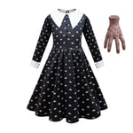 Girls Wednesday Dress - Addams Family Halloween Costume for Kids' Cosplay