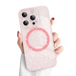 Newseego Coque pour iPhone 15 Pro à Paillettes Compatible avec Magsafe, Transparente Mignonne Magnétique Coque pour Femmes Filles Brillant Mince Souple TPU Coque de Protection pour iPhone 15 Pro-Rose