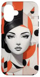 Coque pour iPhone 16 Art géométrique de femme moderne - Silhouette minimaliste