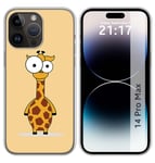 Coque Silicone Compatible Avec IPHONE 14 Pro Max (6.7) Design Girafe Dessins